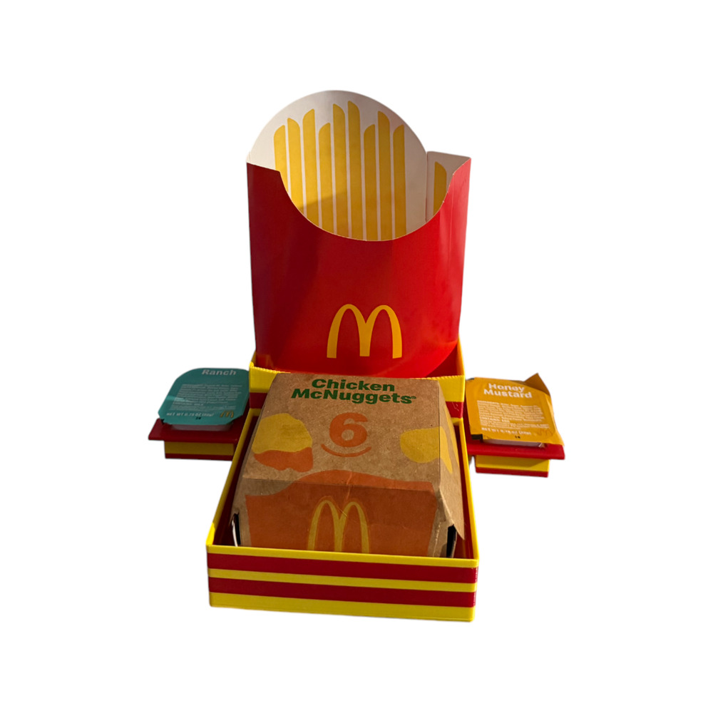 Universal Car Fast Food Tray - Cup Holder with Fry & Sauce Compartments